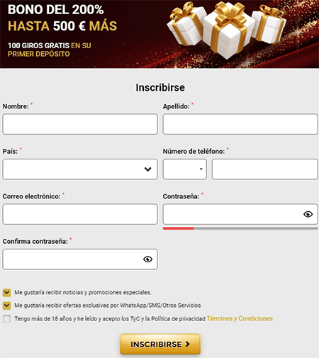 Registro en Unique Casino